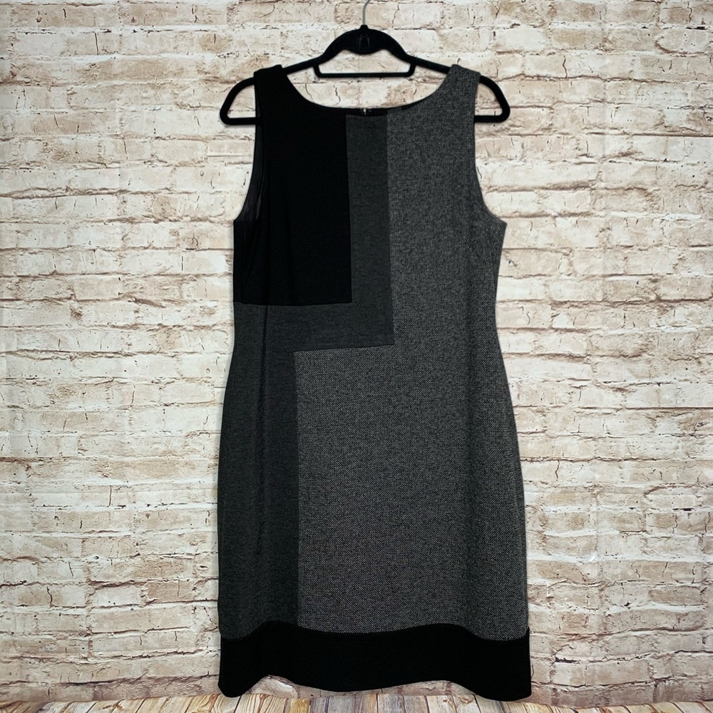 WHBM Knit sheath dress sz 12 black gray